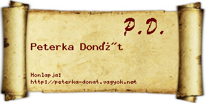 Peterka Donát névjegykártya