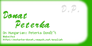 donat peterka business card